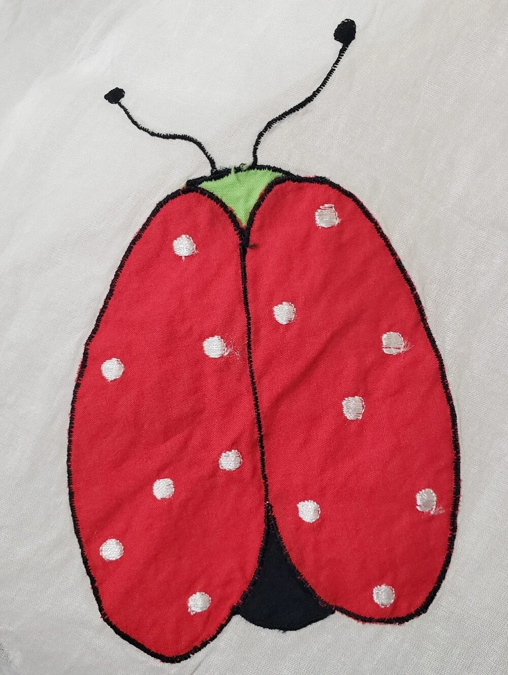 Ladybug White Voil Sheer Curtain Panels Vtg Lilian Vernon Novelty Cottagecore